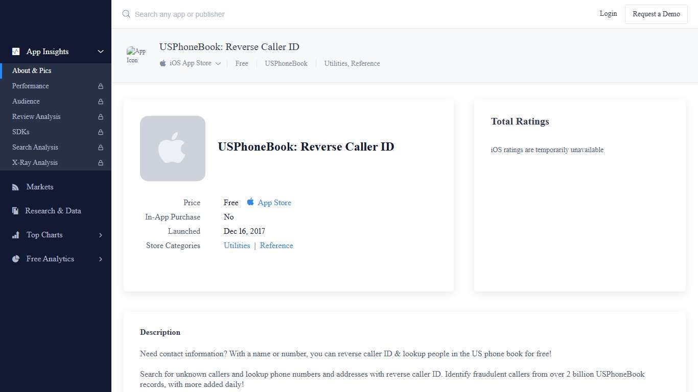About: USPhoneBook: Reverse Caller ID (iOS App Store version) | | Apptopia